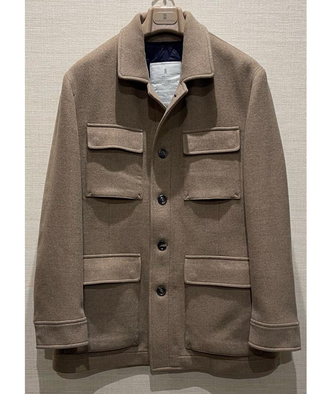 BRUNELLO CUCINELLI Бежевая шерстяная куртка, фото 9