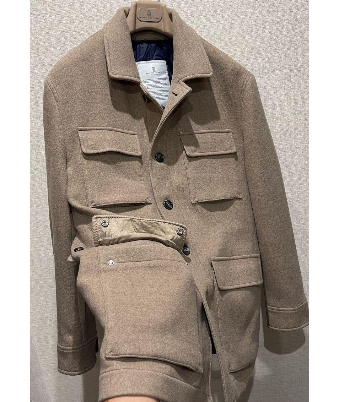 BRUNELLO CUCINELLI Бежевая шерстяная куртка, фото 4