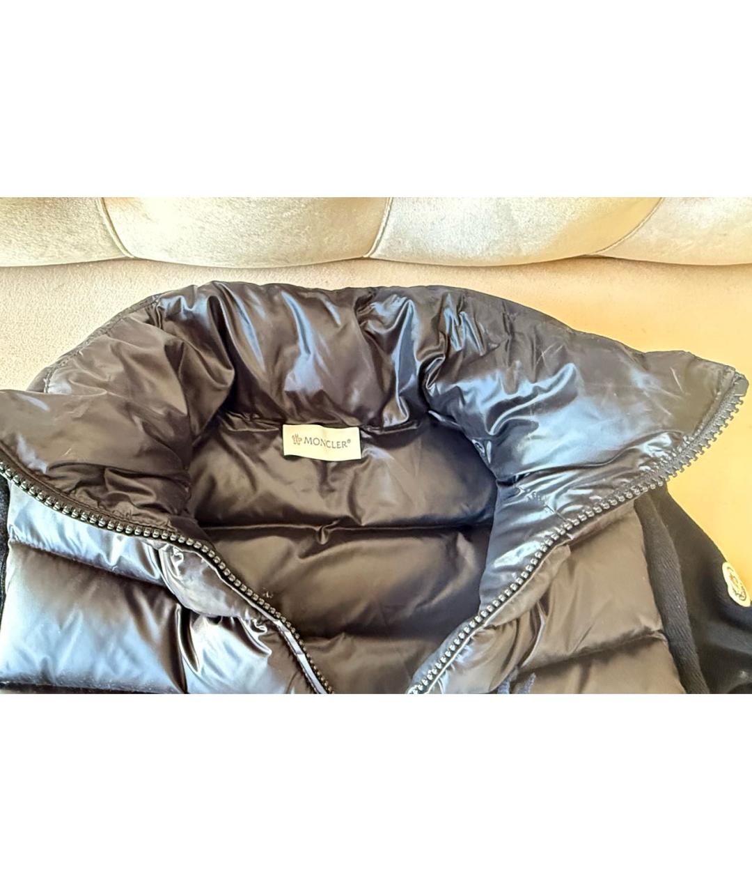 MONCLER Черный пуховик, фото 4