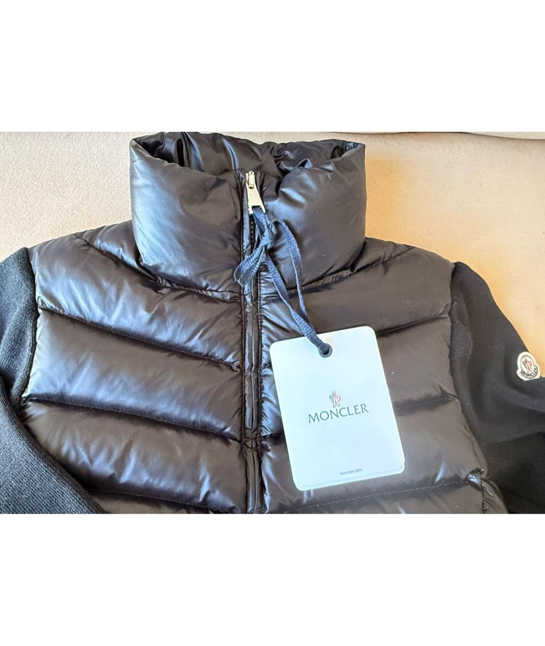 MONCLER Черный пуховик, фото 3
