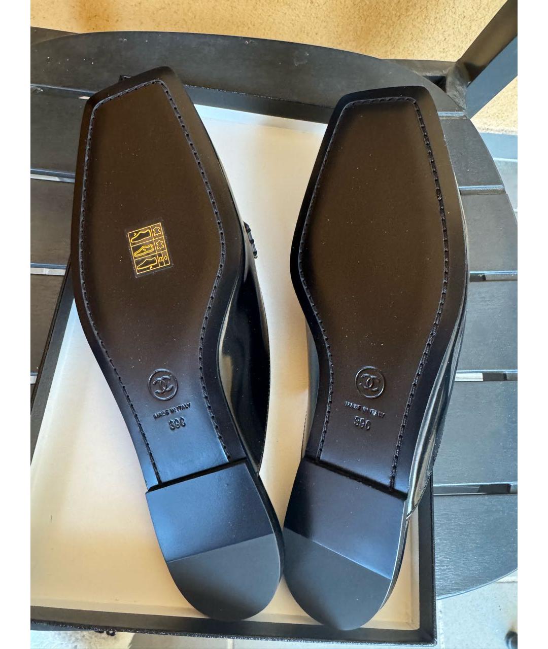 CHANEL Черные кожаные мюли, фото 4
