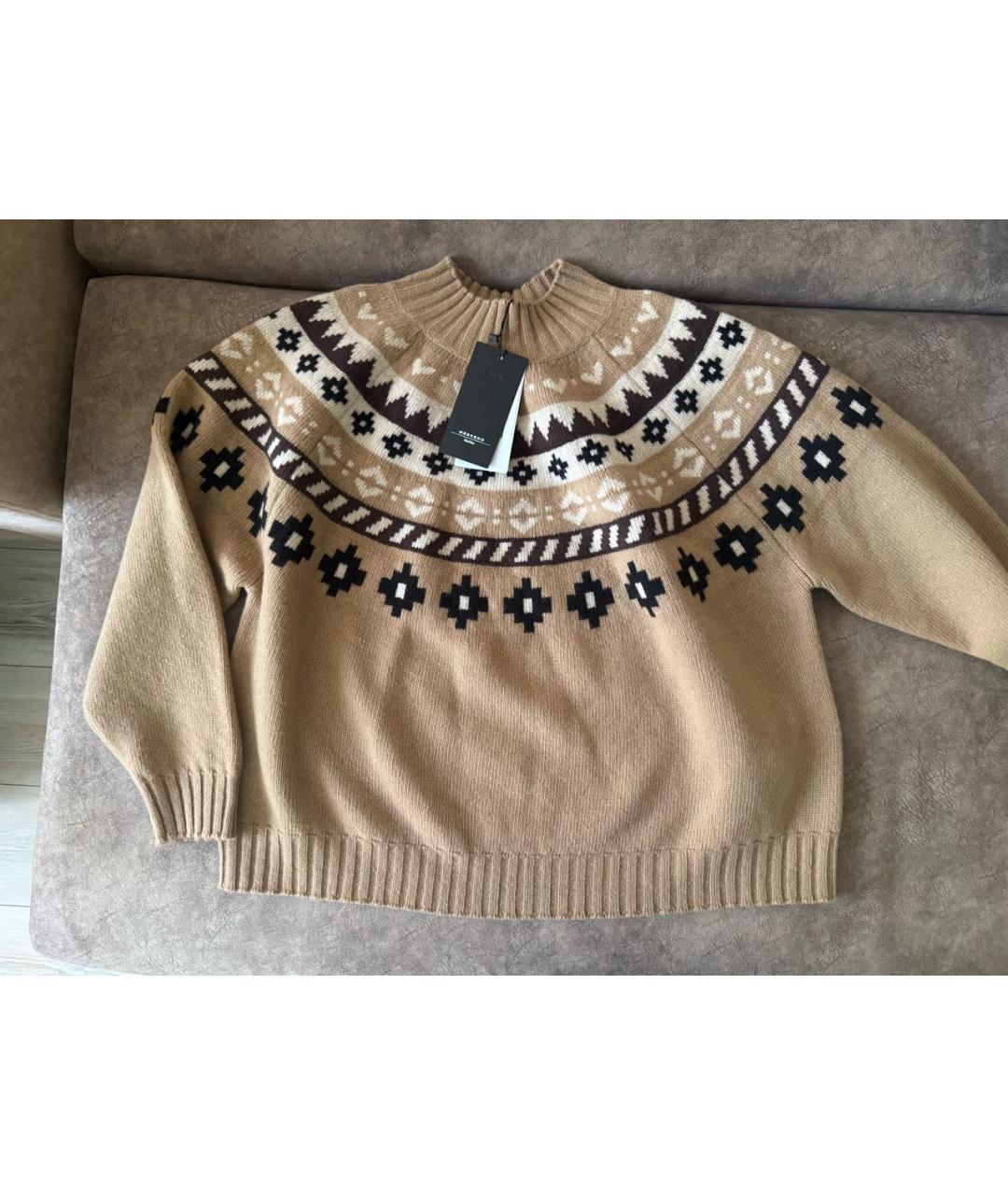 WEEKEND MAX MARA Коричневый шерстяной джемпер / свитер, фото 2