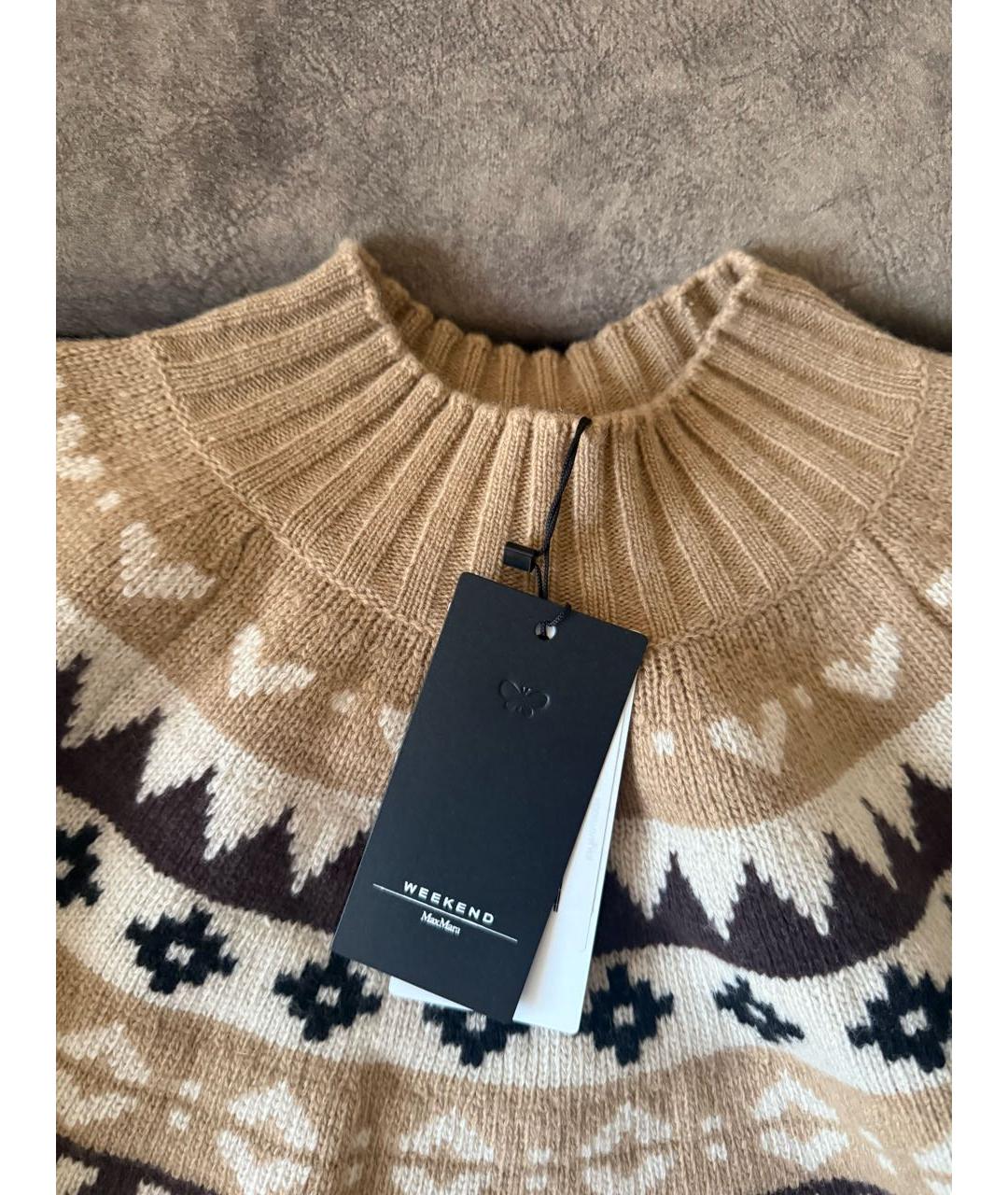 WEEKEND MAX MARA Коричневый шерстяной джемпер / свитер, фото 3