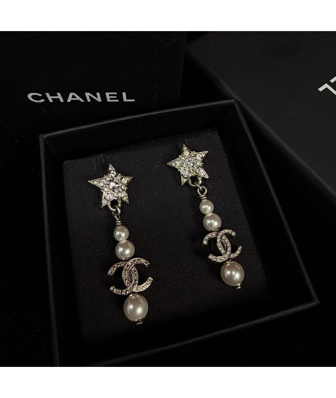 CHANEL Серебряные серьги, фото 3