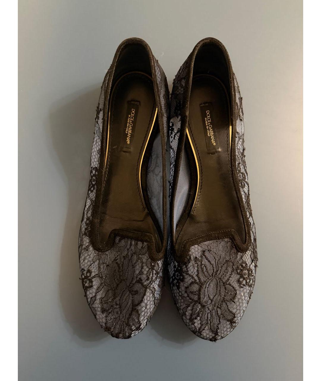 DOLCE&GABBANA Темно-синие текстильные балетки, фото 2
