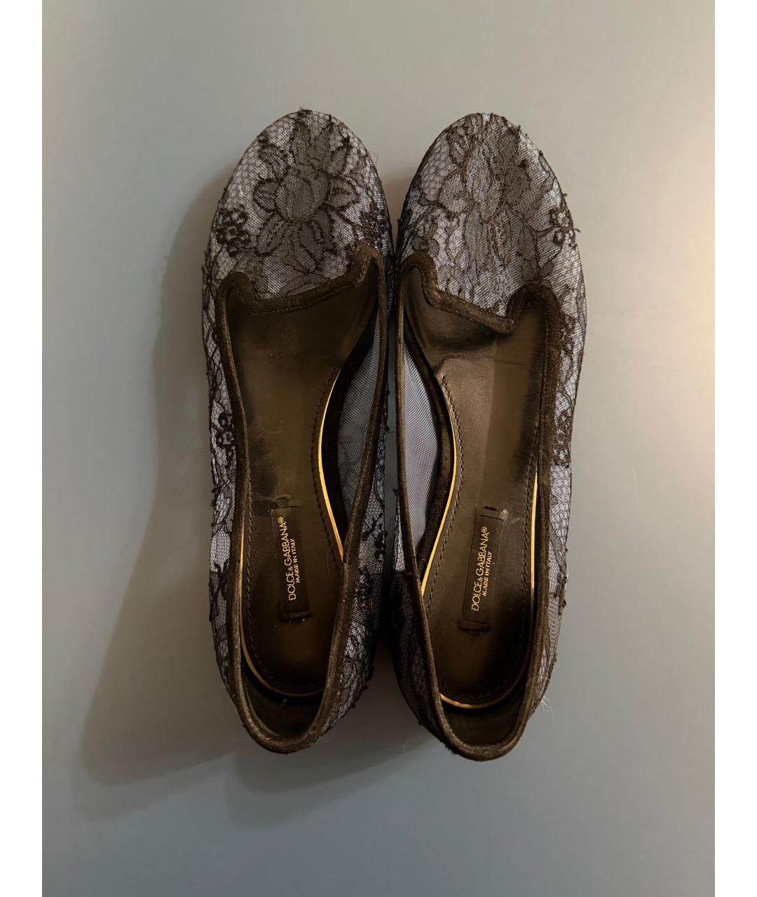 DOLCE&GABBANA Темно-синие текстильные балетки, фото 3