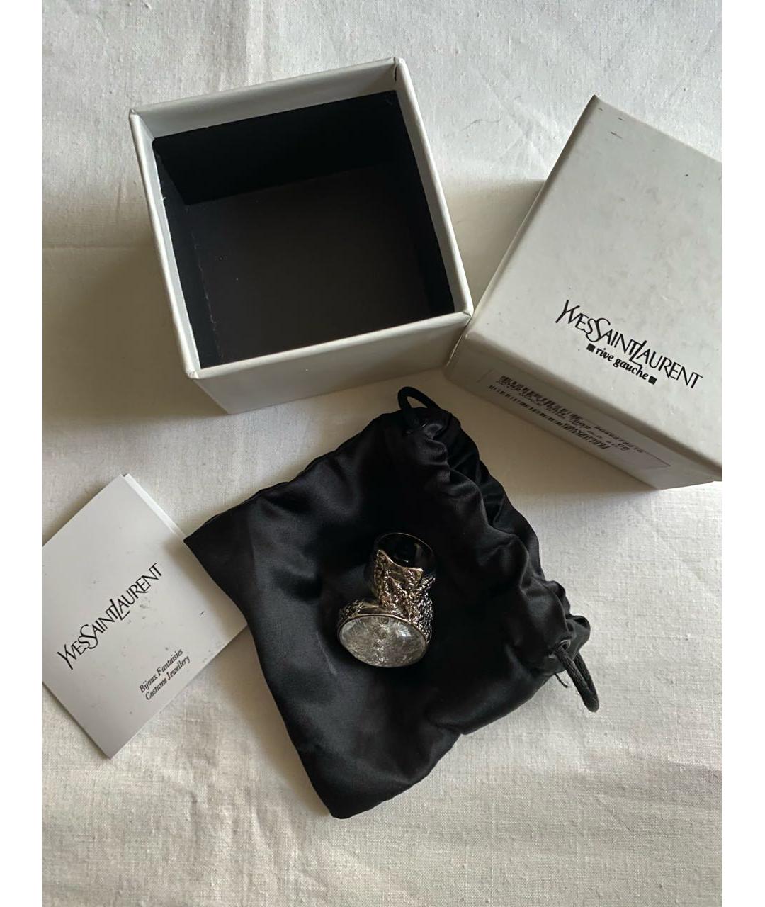 SAINT LAURENT Серебряное металлическое кольцо, фото 2