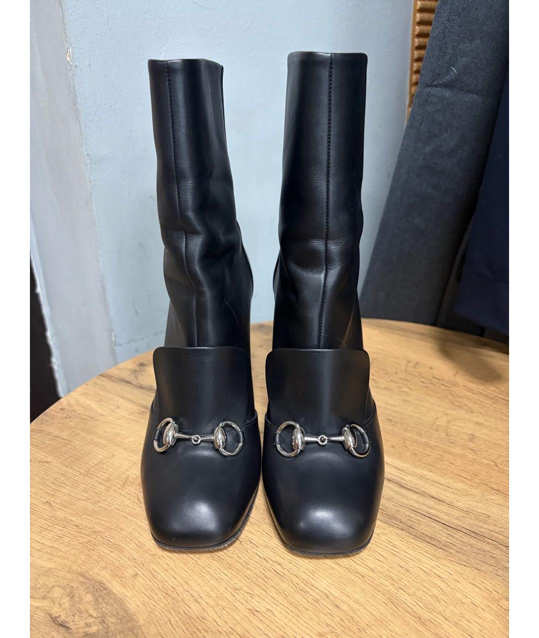 GUCCI Черные кожаные ботильоны, фото 3