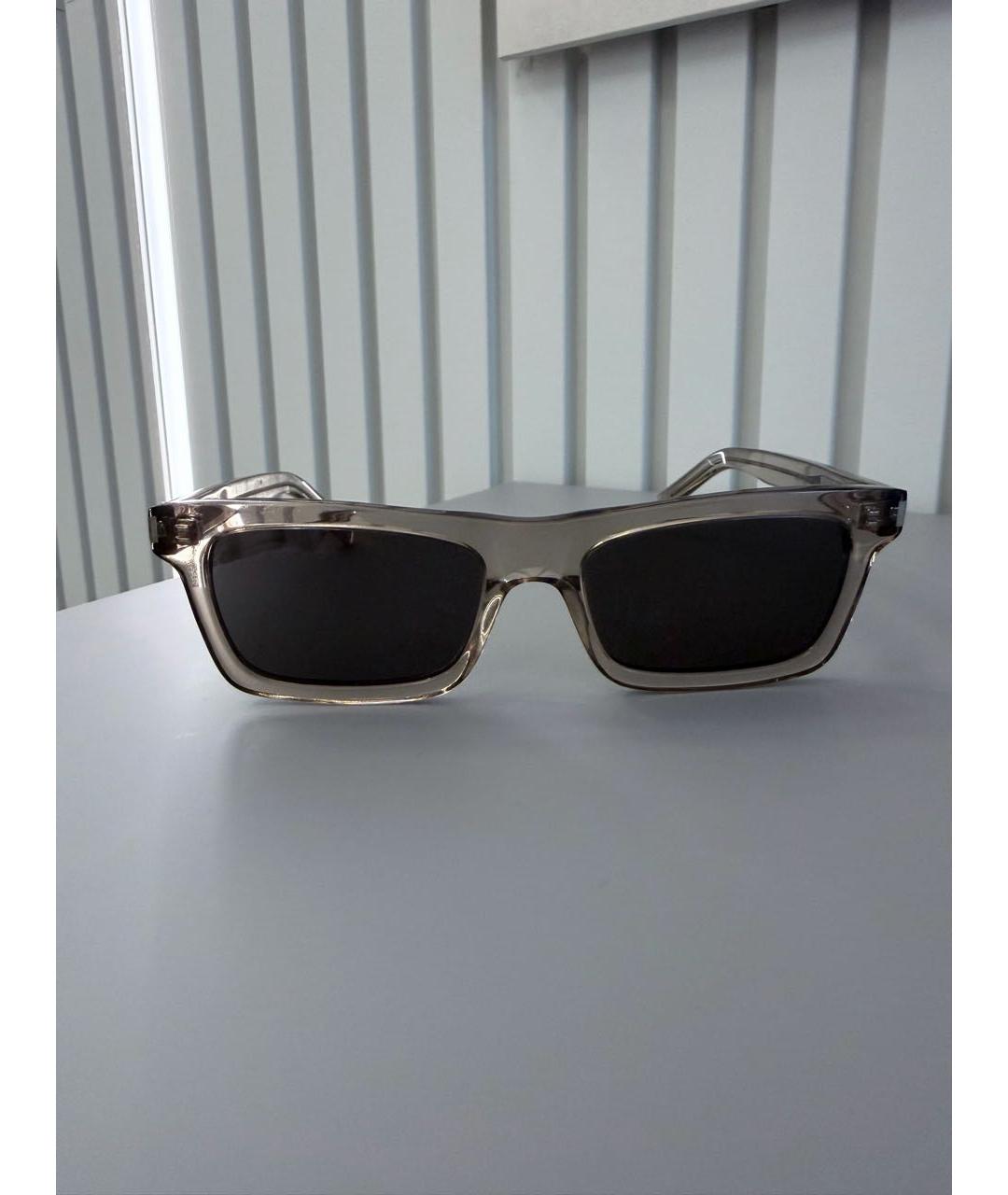 SAINT LAURENT Серые пластиковые солнцезащитные очки, фото 6