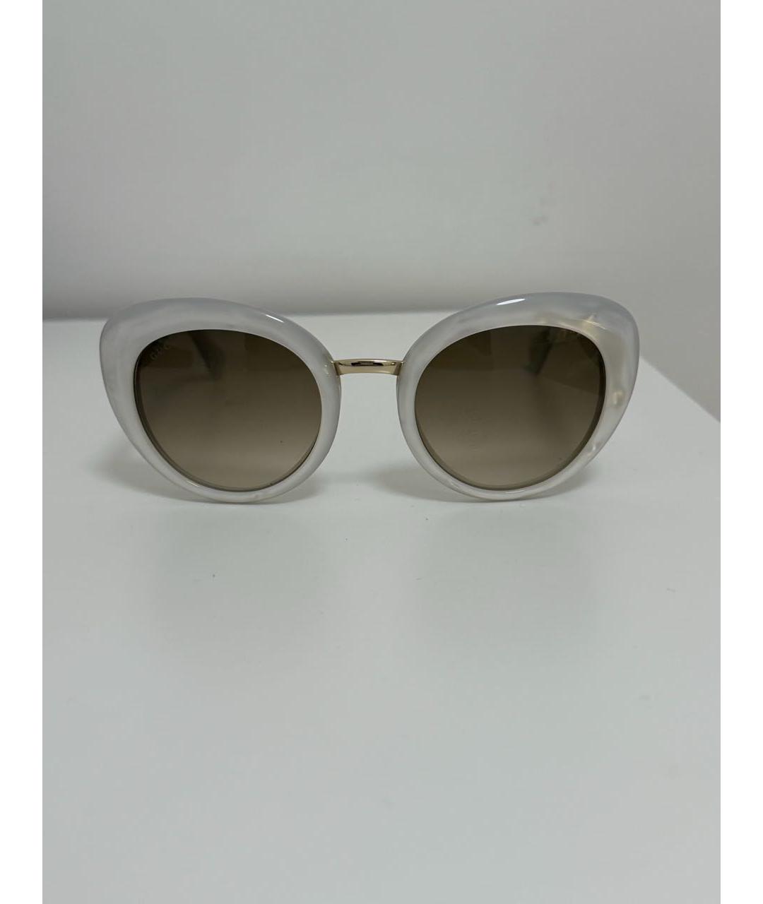 GUCCI Белые пластиковые солнцезащитные очки, фото 4