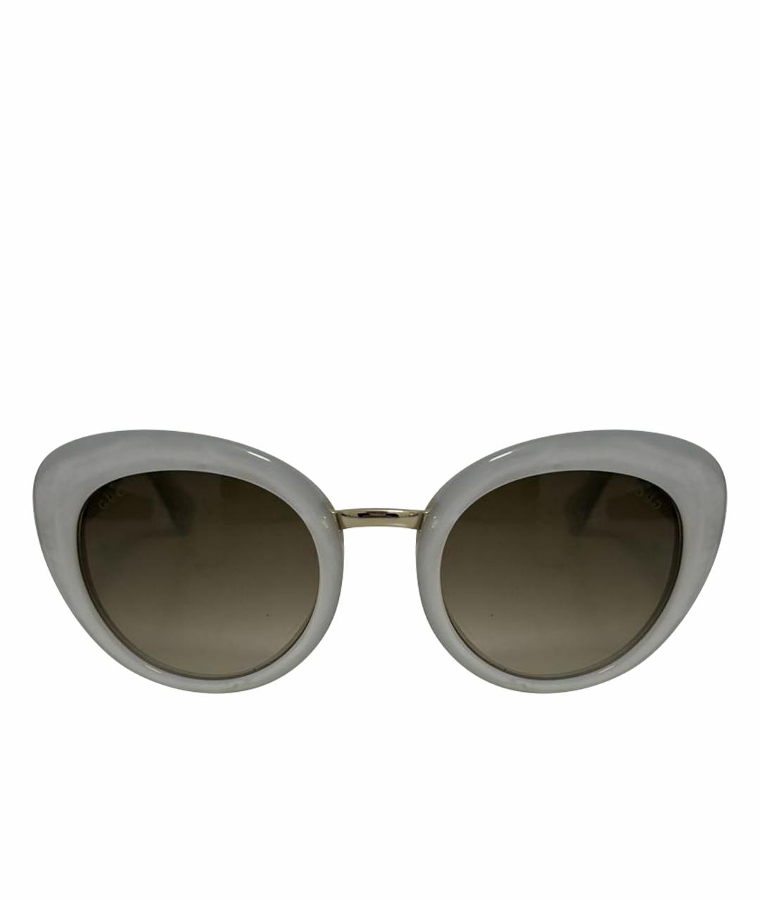 GUCCI Белые пластиковые солнцезащитные очки, фото 1