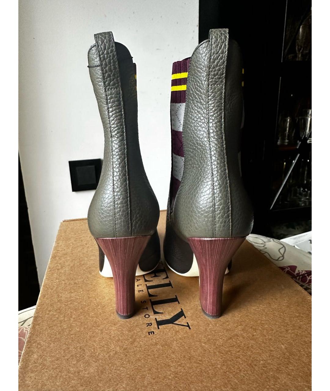 FENDI Мульти кожаные ботильоны, фото 4
