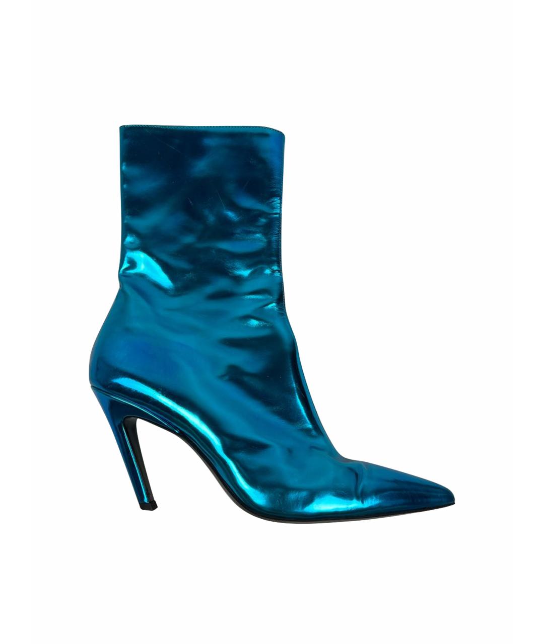 BALENCIAGA Бирюзовые кожаные ботильоны, фото 1