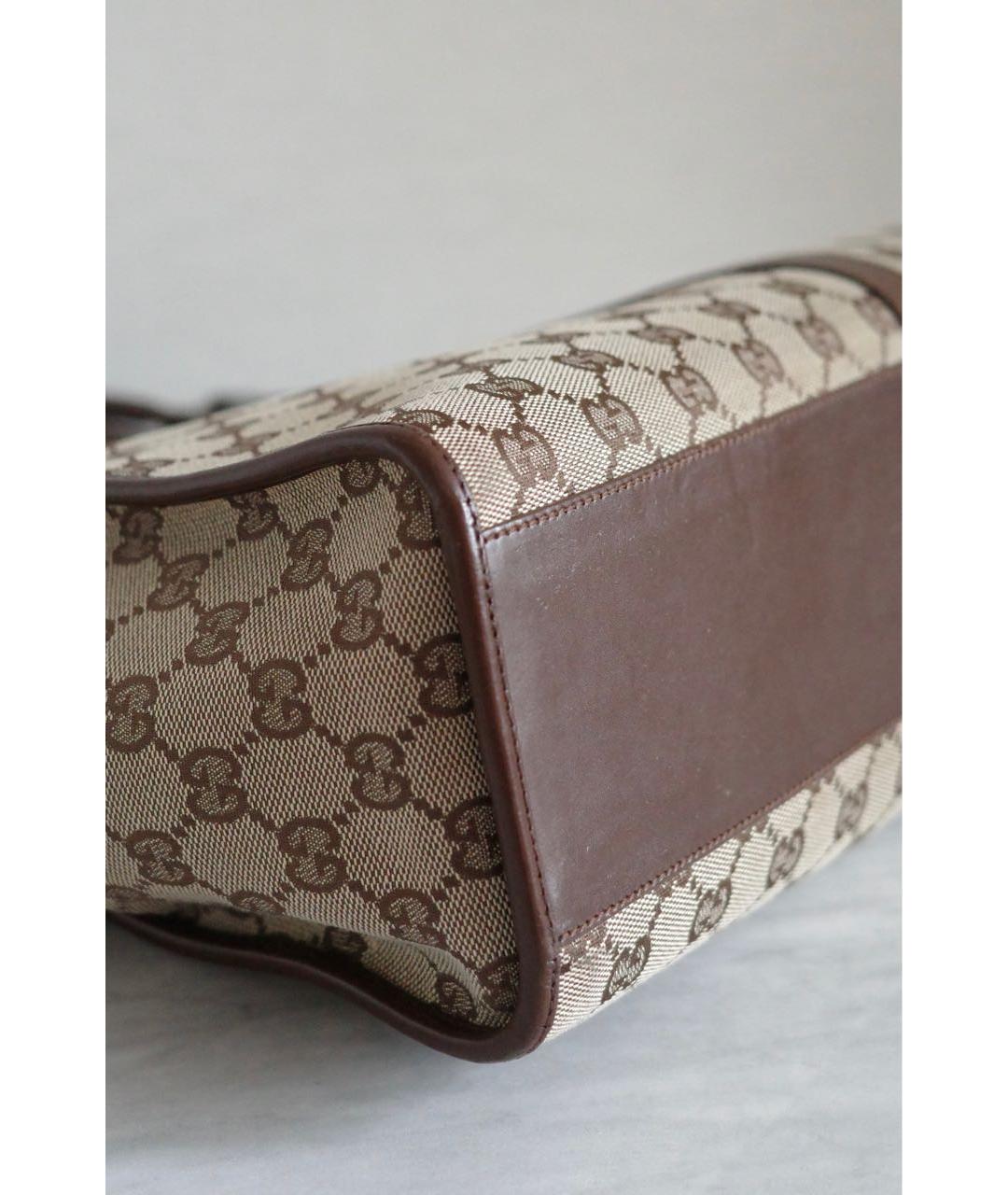 GUCCI Бежевая сумка тоут из канвы, фото 6