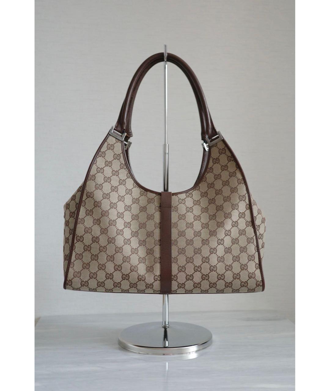 GUCCI Бежевая сумка тоут из канвы, фото 7
