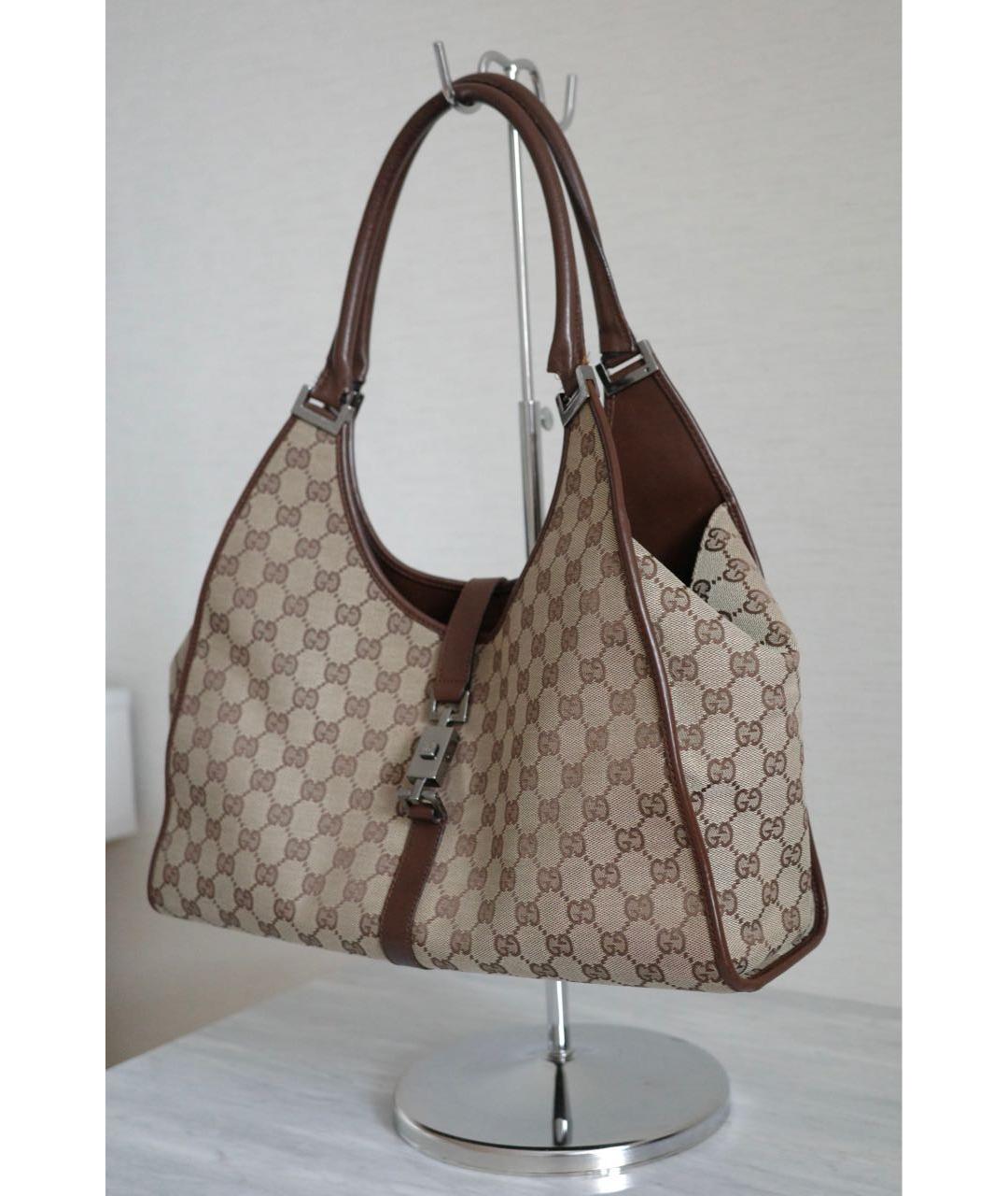 GUCCI Бежевая сумка тоут из канвы, фото 3