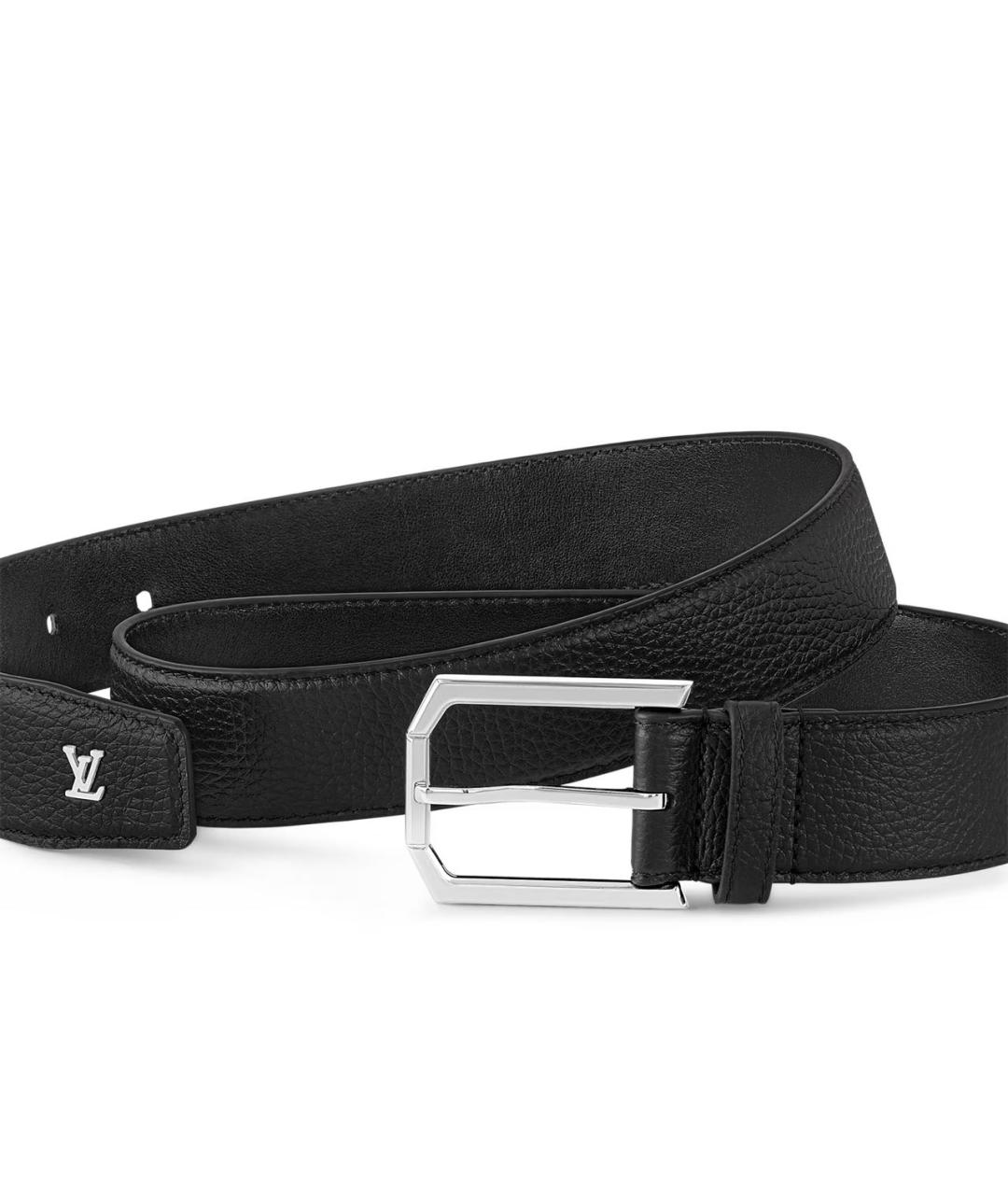 LOUIS VUITTON Черный кожаный ремень, фото 2