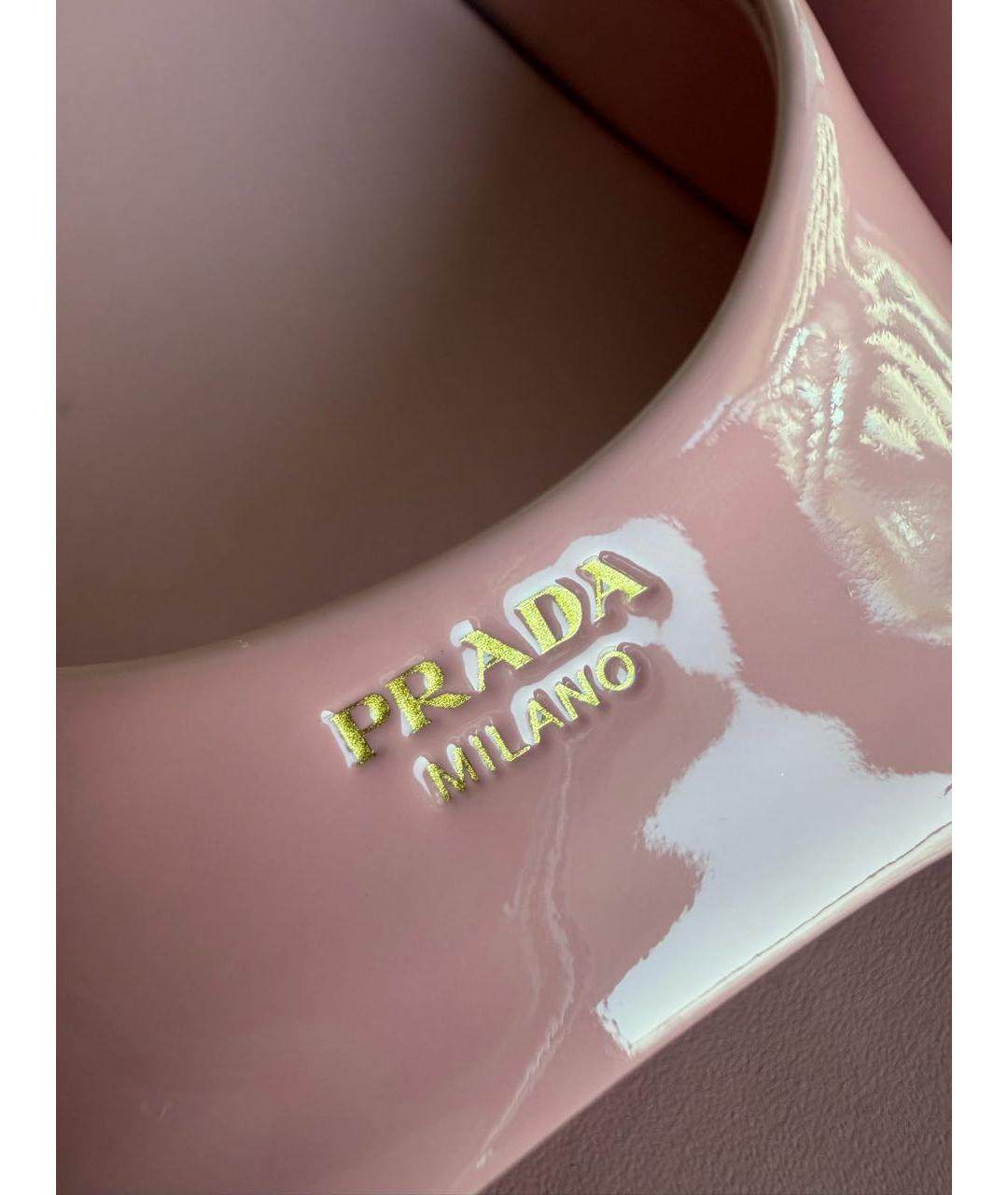 PRADA Розовые мюли из лакированной кожи, фото 8