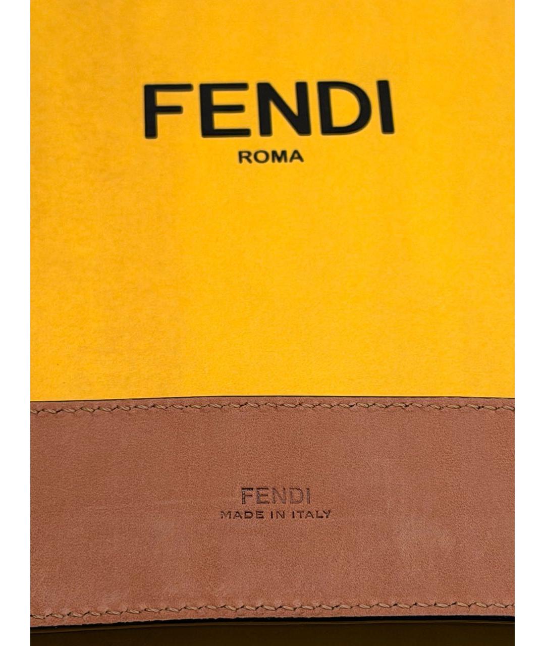 FENDI Черный кожаный ремень, фото 4