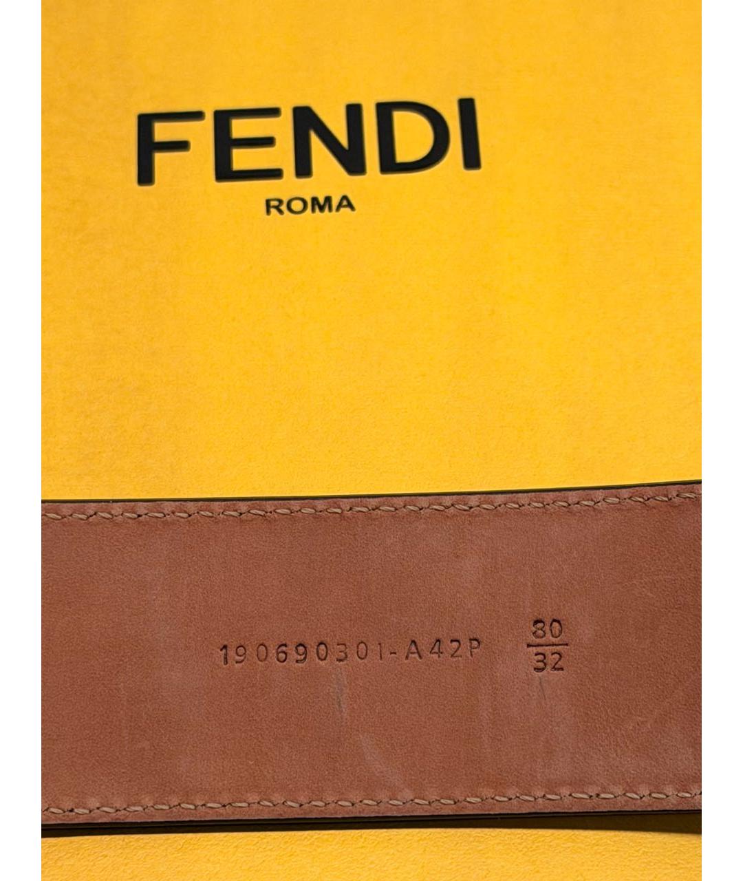 FENDI Черный кожаный ремень, фото 3