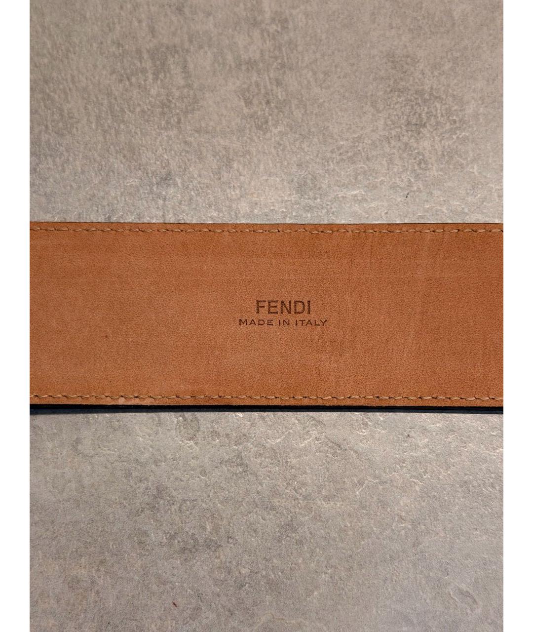 FENDI Черный кожаный ремень, фото 5