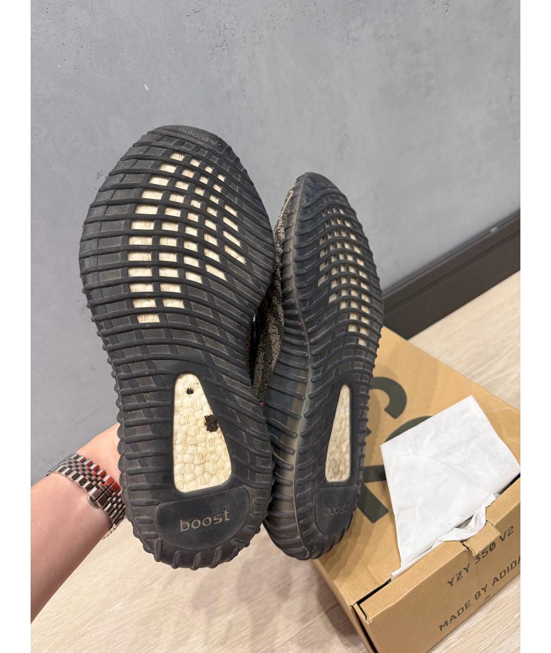 ADIDAS YEEZY Серые текстильные низкие кроссовки / кеды, фото 3