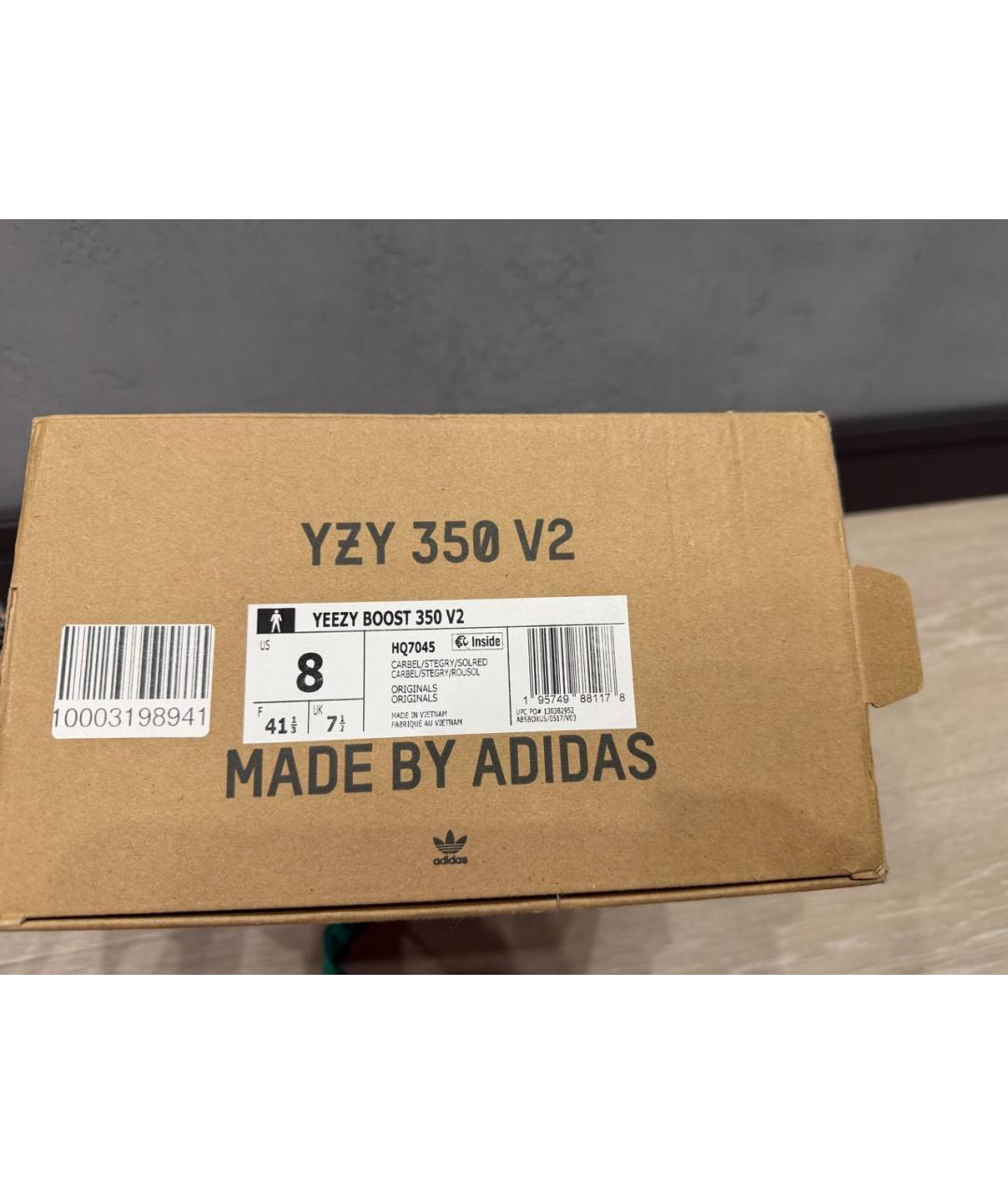 ADIDAS YEEZY Серые текстильные низкие кроссовки / кеды, фото 6