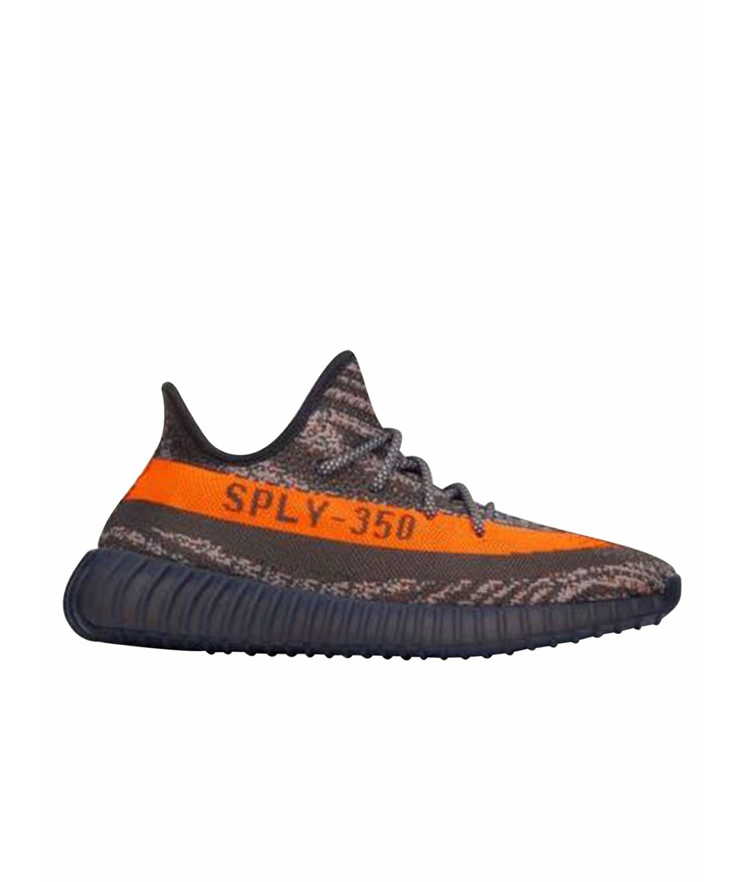 ADIDAS YEEZY Серые текстильные низкие кроссовки / кеды, фото 1