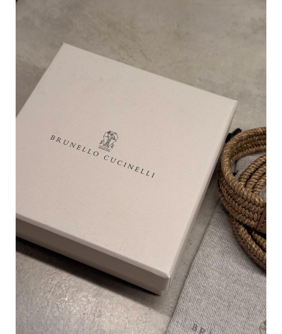 BRUNELLO CUCINELLI Бежевый плетеный ремень, фото 5