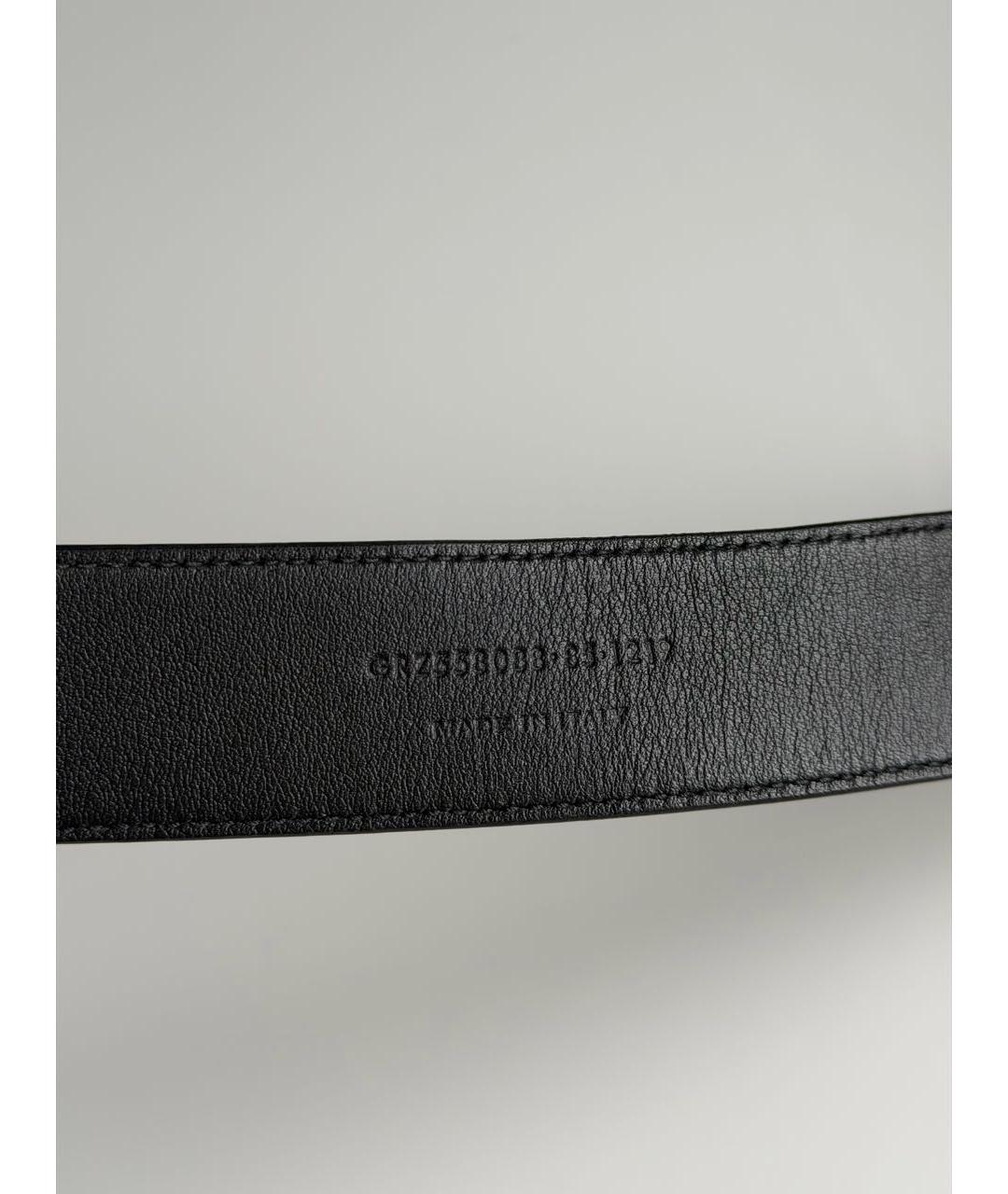 SAINT LAURENT Черный кожаный ремень, фото 3