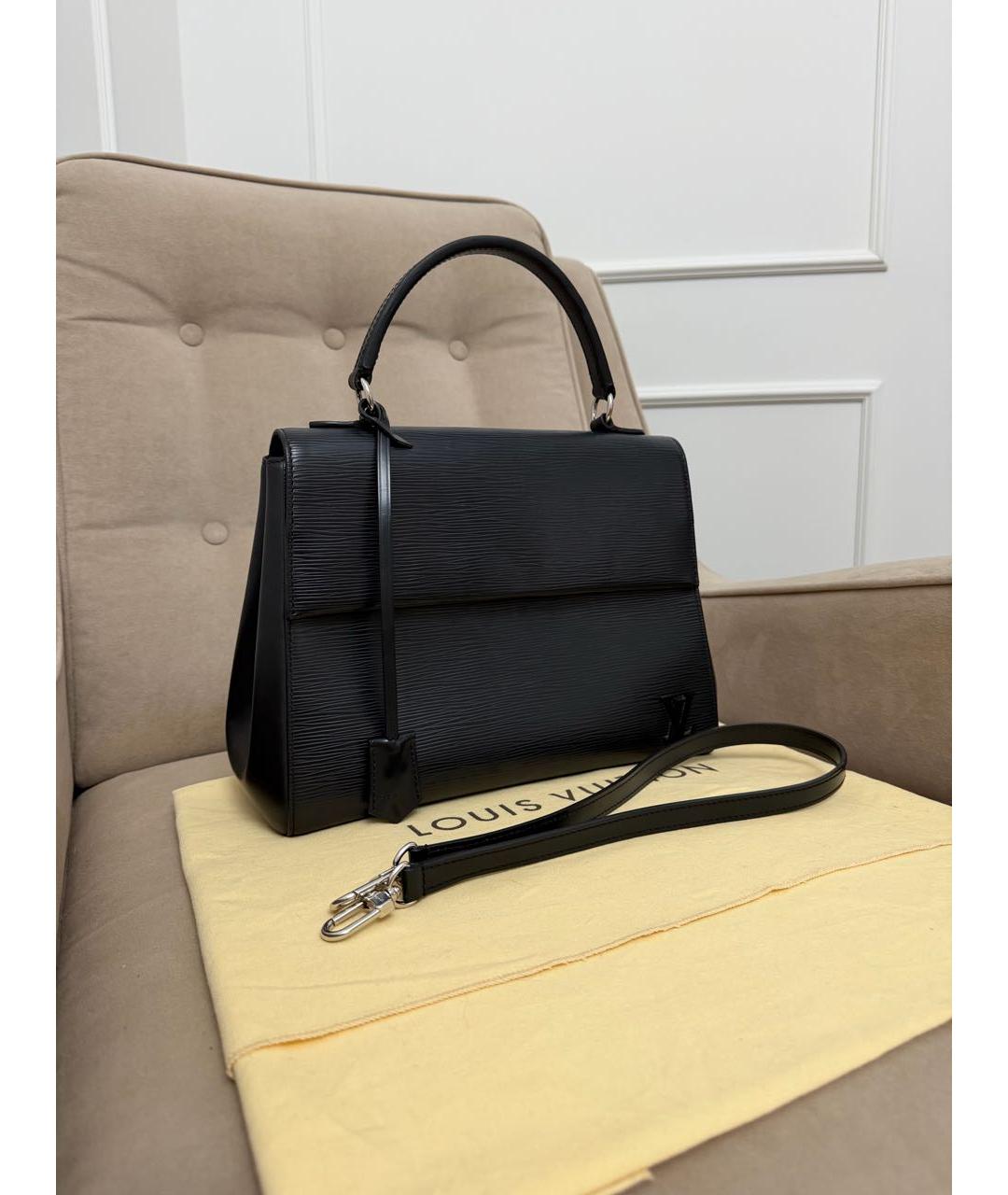 LOUIS VUITTON Черная кожаная сумка с короткими ручками, фото 2
