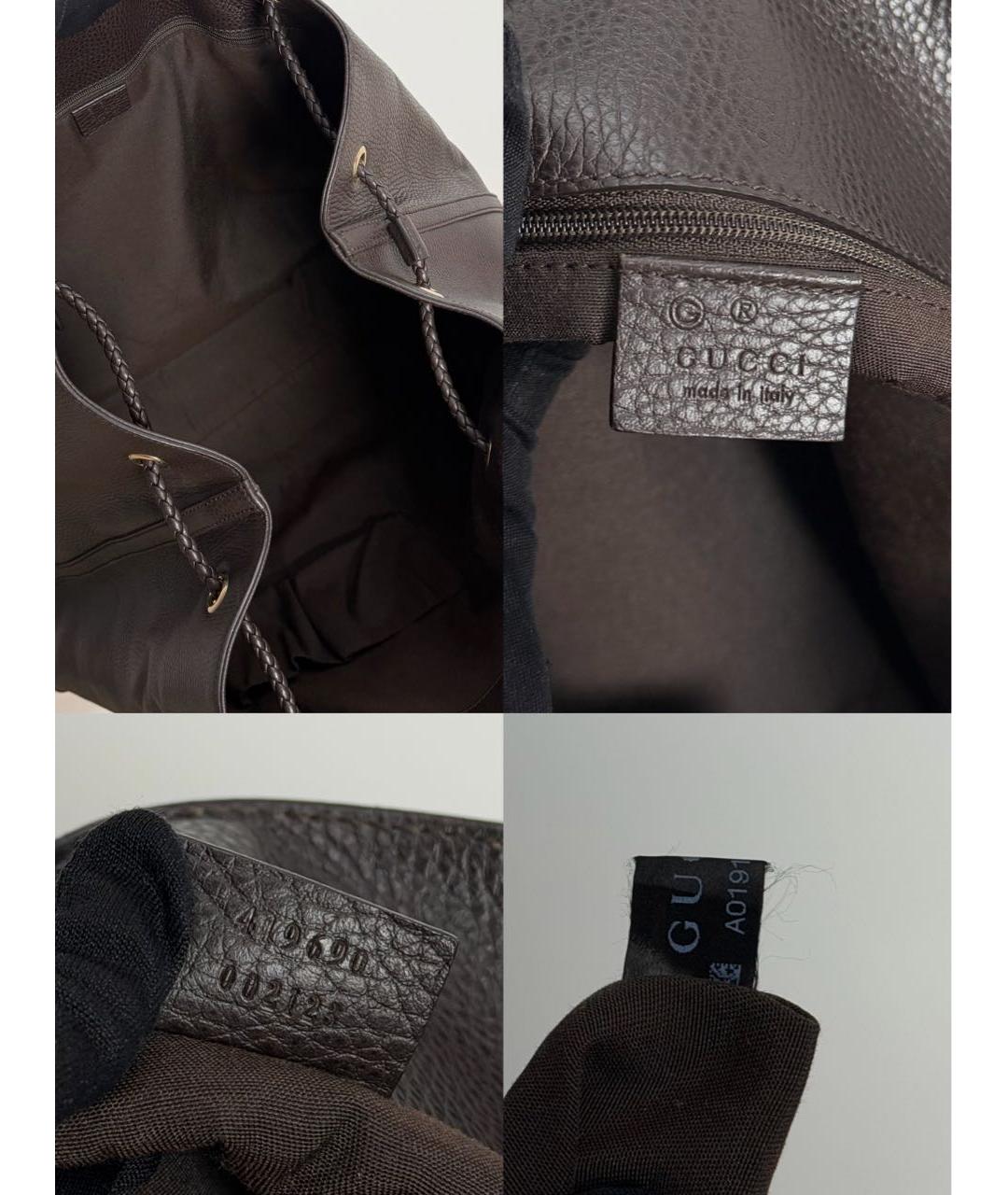 GUCCI Коричневая кожаная сумка тоут, фото 8