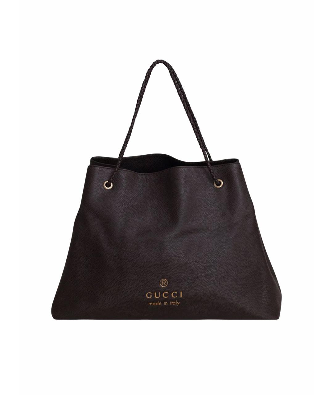 GUCCI Коричневая кожаная сумка тоут, фото 1