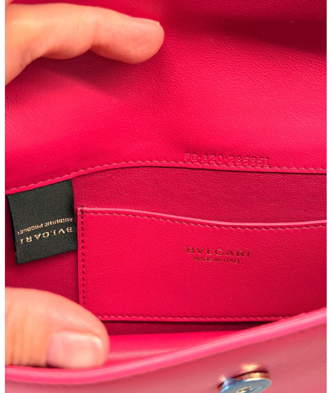 BVLGARI Фуксия кожаная сумка через плечо, фото 4