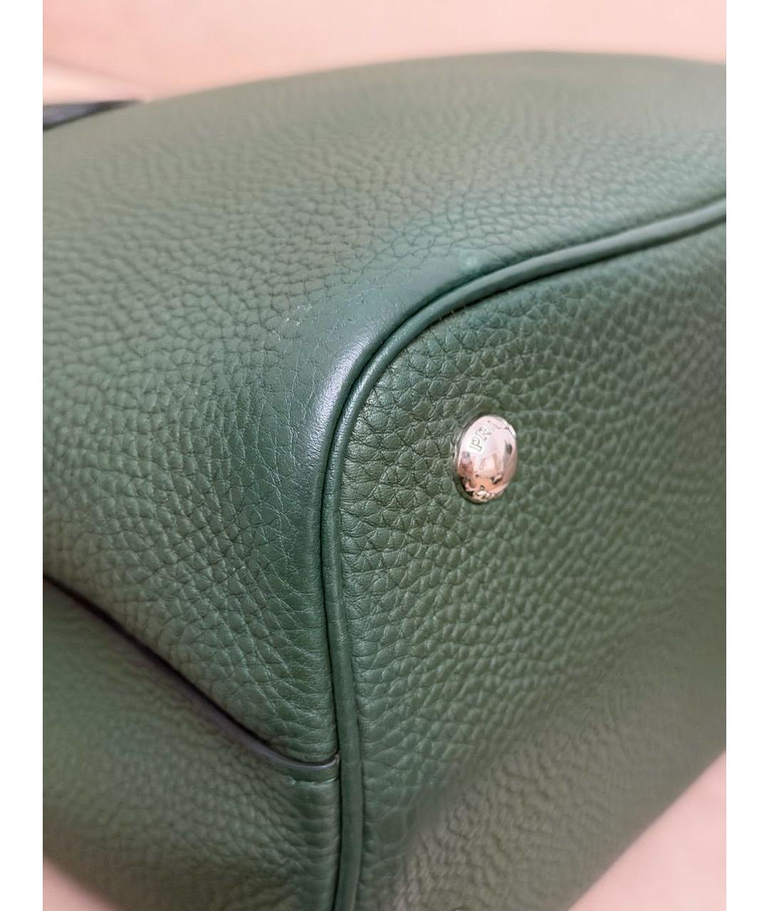 PRADA Зеленая кожаная сумка тоут, фото 6