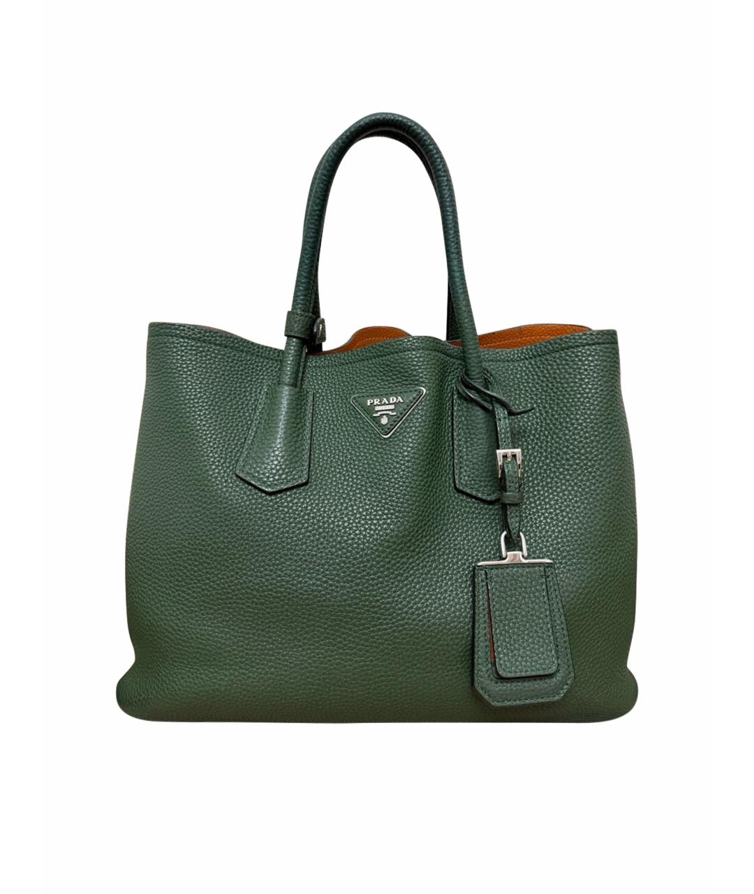 PRADA Зеленая кожаная сумка тоут, фото 1