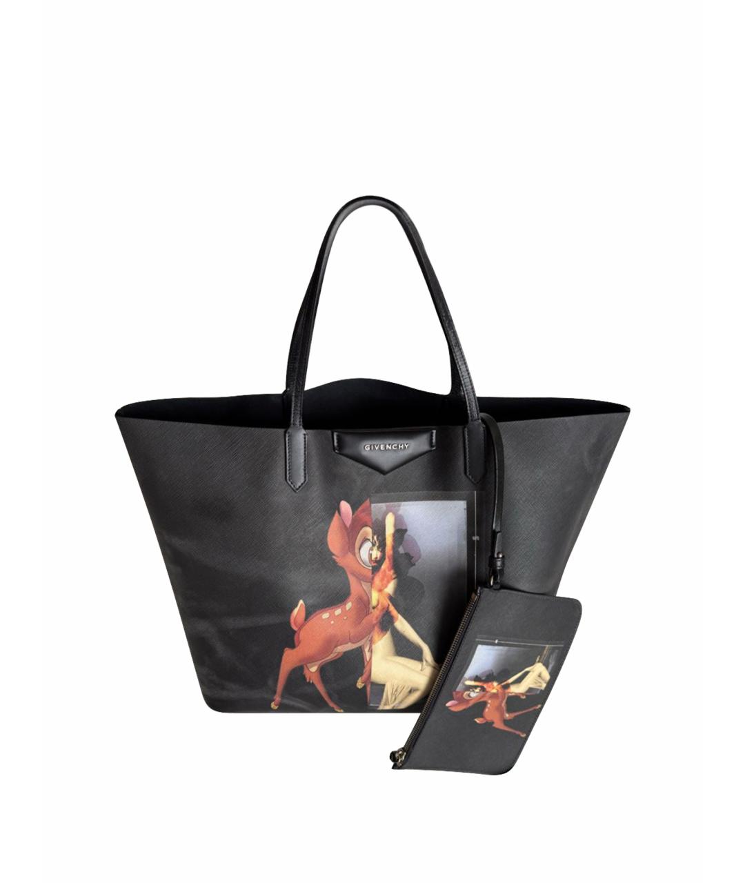 GIVENCHY Черная кожаная сумка тоут, фото 1