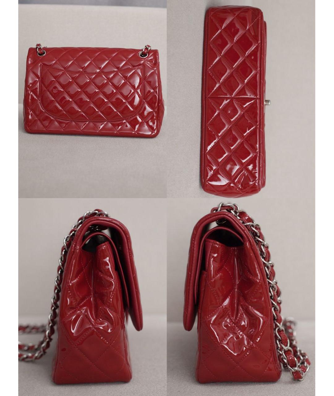 CHANEL Красная сумка через плечо из лакированной кожи, фото 5