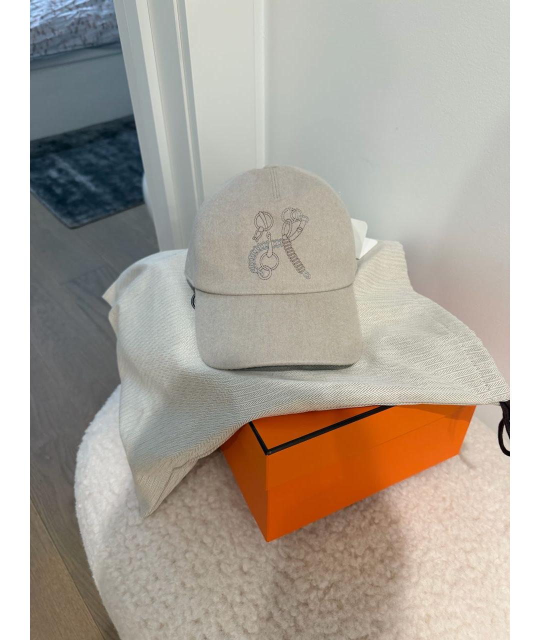 HERMES Бежевая кепка, фото 4
