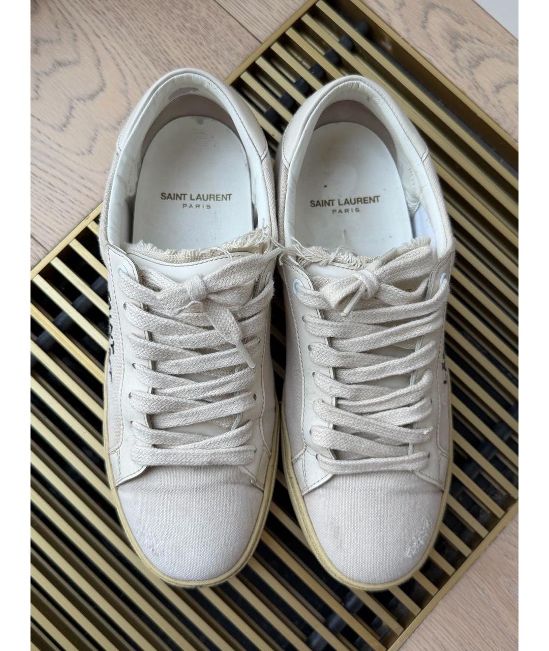 SAINT LAURENT Белые текстильные кроссовки, фото 7