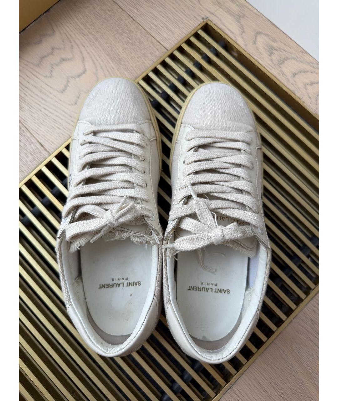 SAINT LAURENT Белые текстильные кроссовки, фото 3