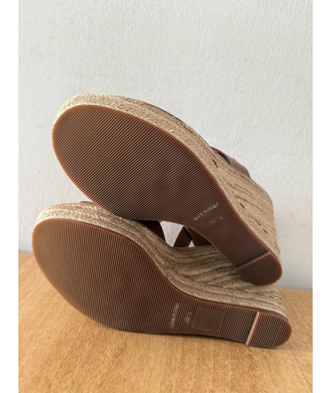 SANTONI Коричневые кожаные босоножки, фото 7