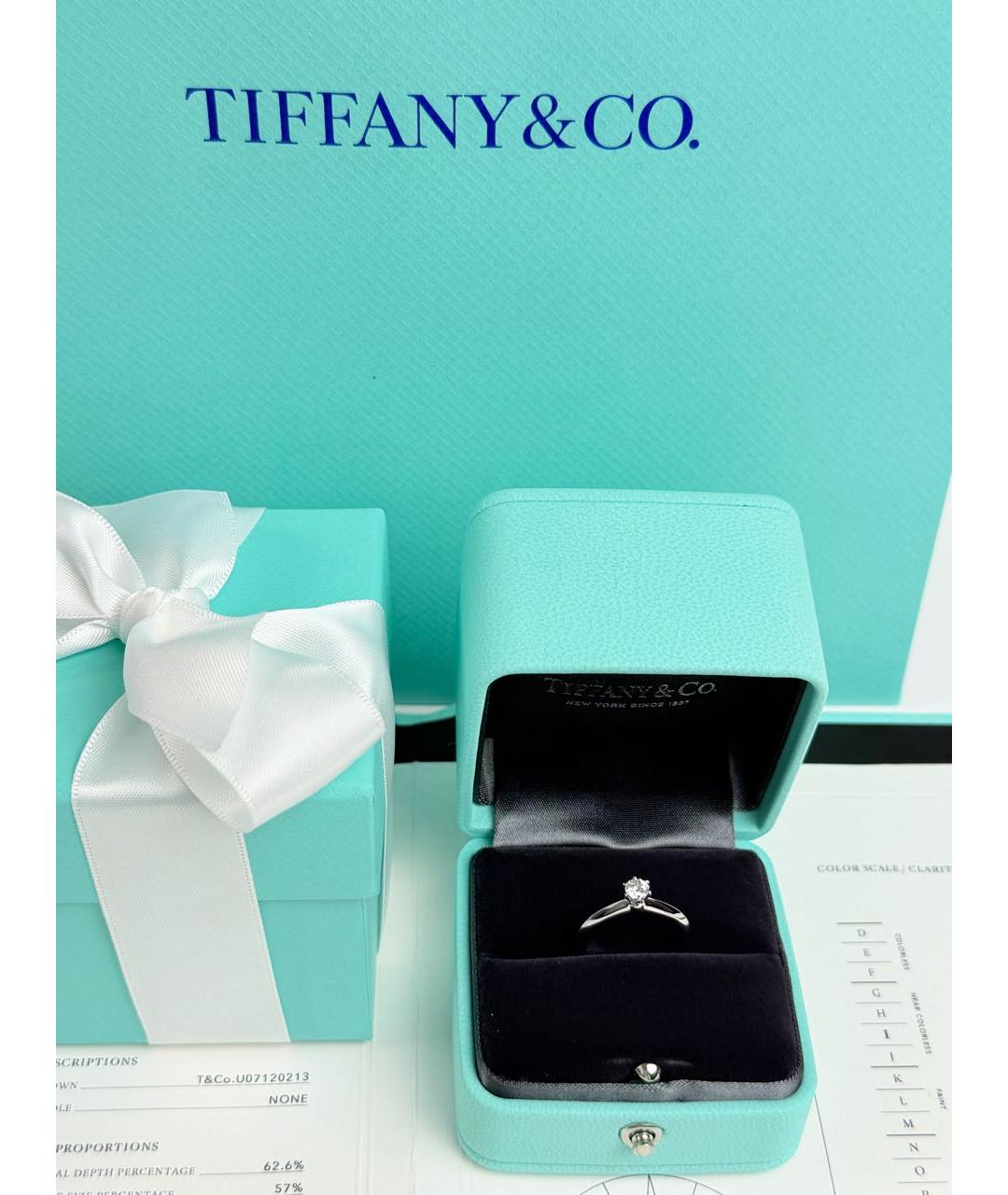 TIFFANY&CO Белое платиновое кольцо, фото 3