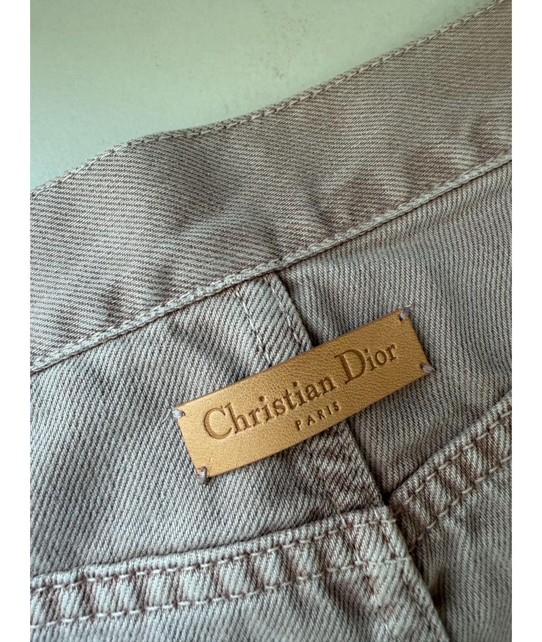 CHRISTIAN DIOR Розовые хлопковые прямые брюки, фото 4