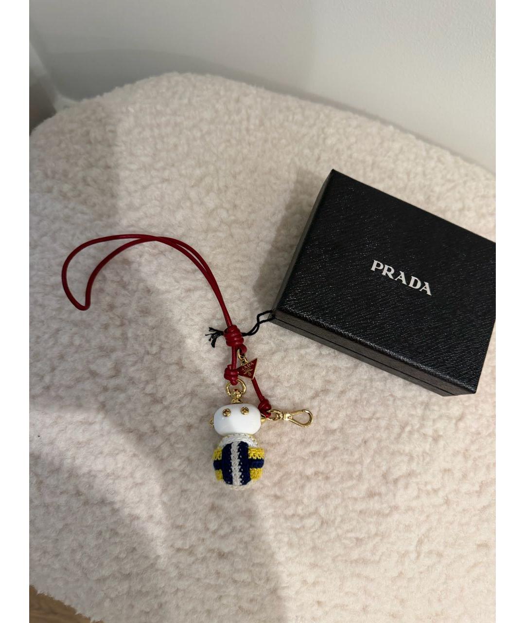 PRADA Бордовый брелок, фото 5