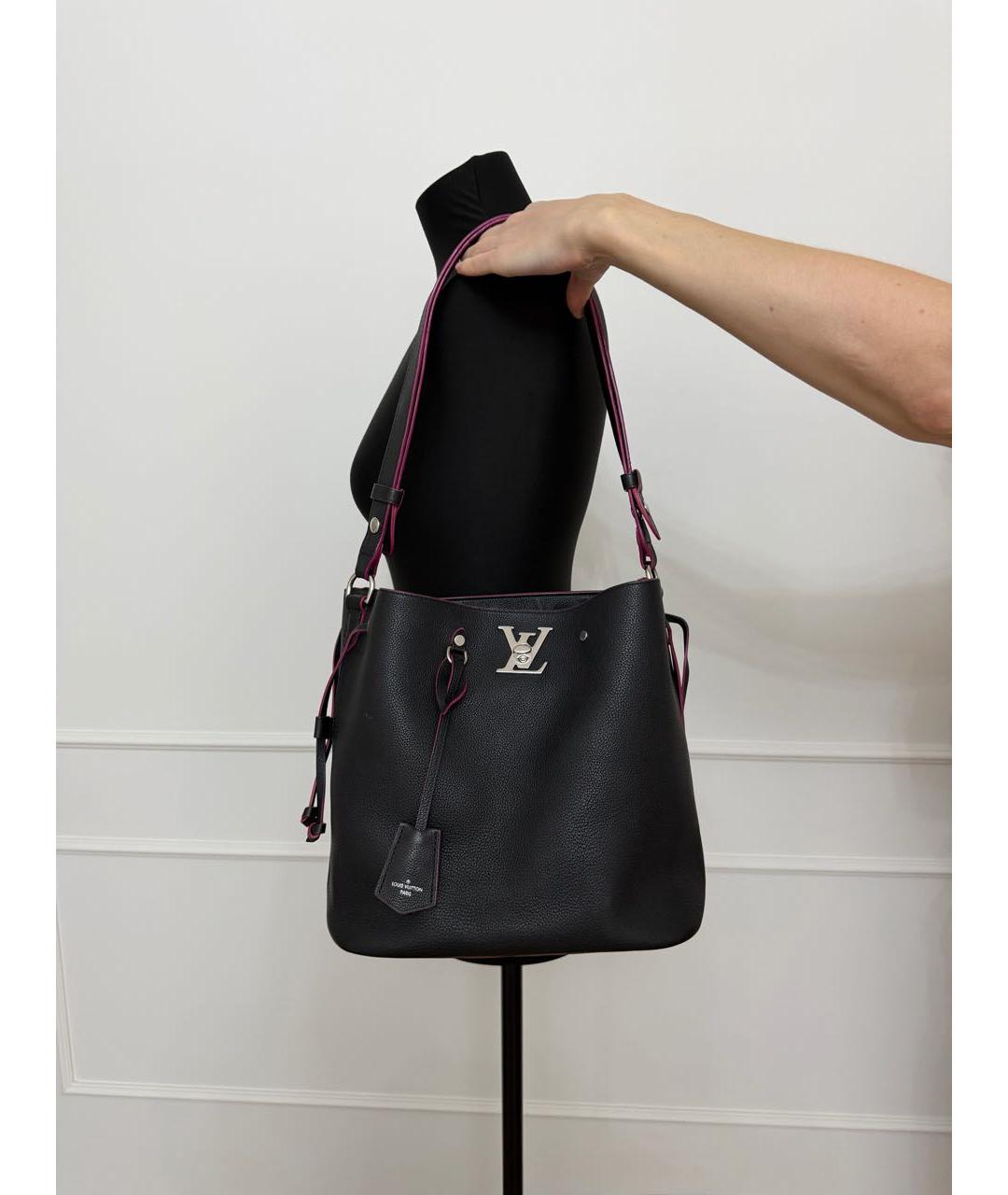 LOUIS VUITTON Темно-синяя кожаная сумка тоут, фото 8