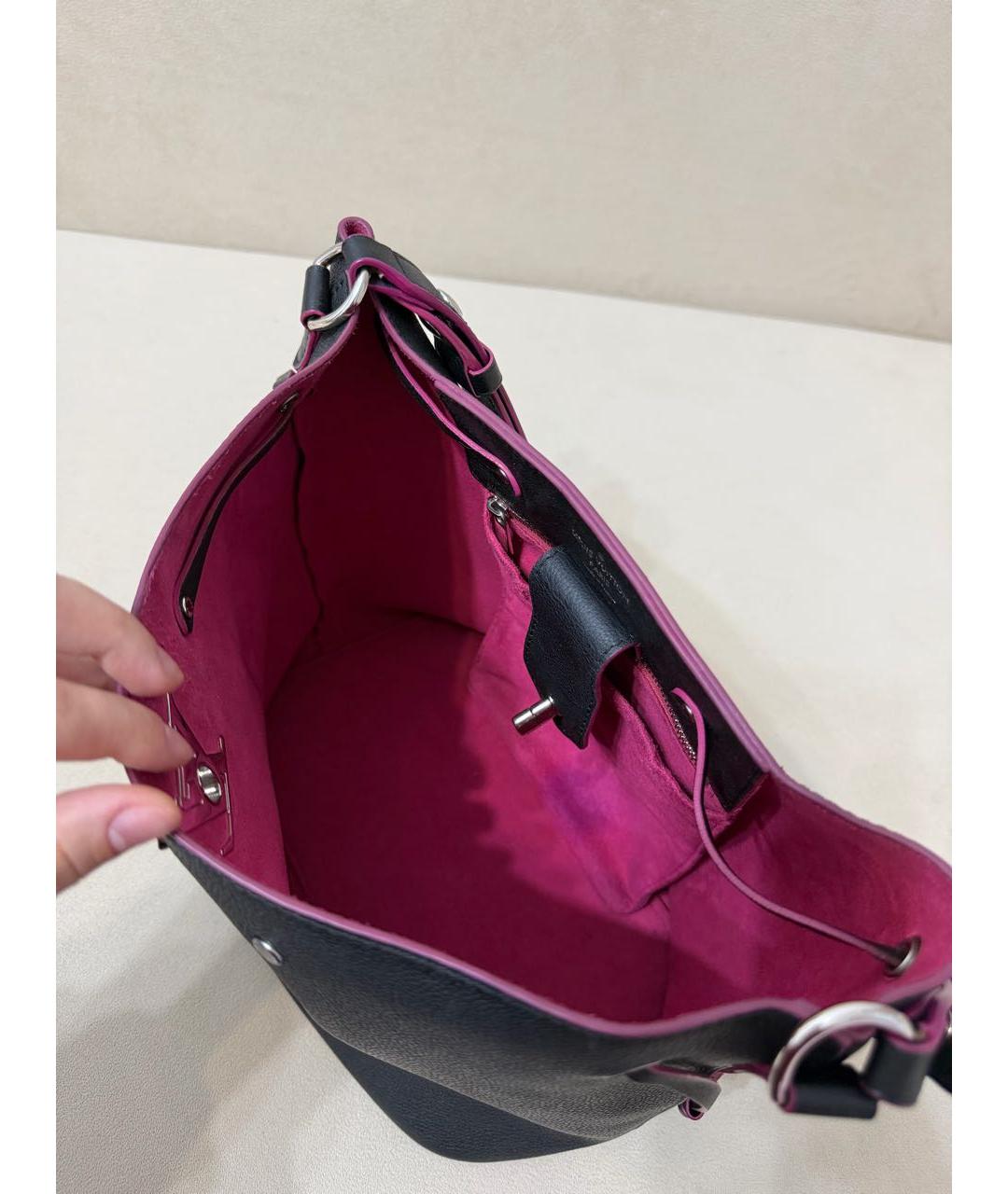 LOUIS VUITTON Темно-синяя кожаная сумка тоут, фото 4