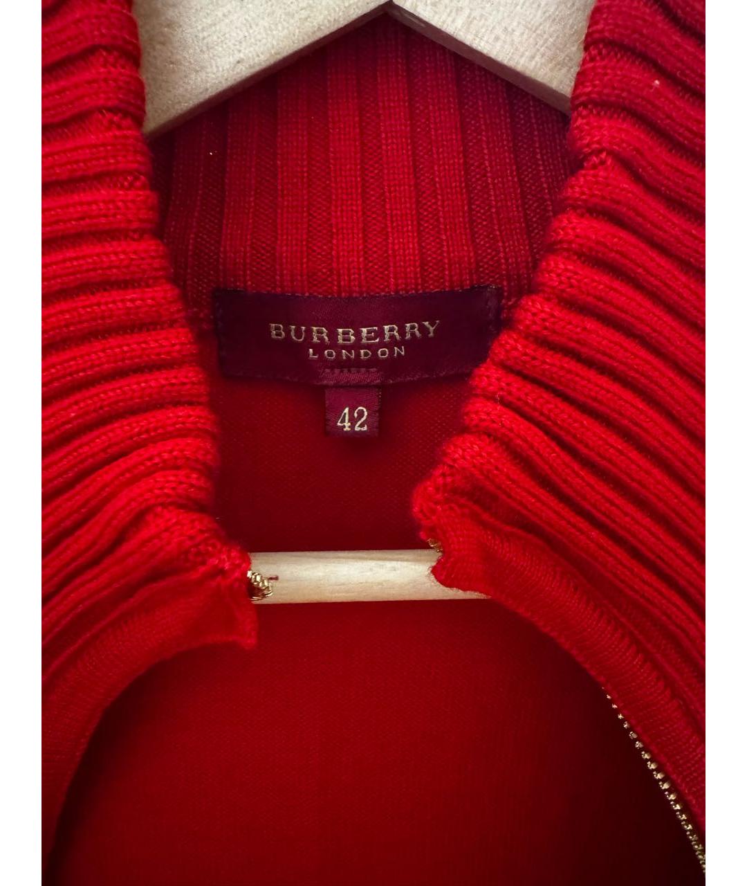 BURBERRY Красный шерстяной кардиган, фото 3