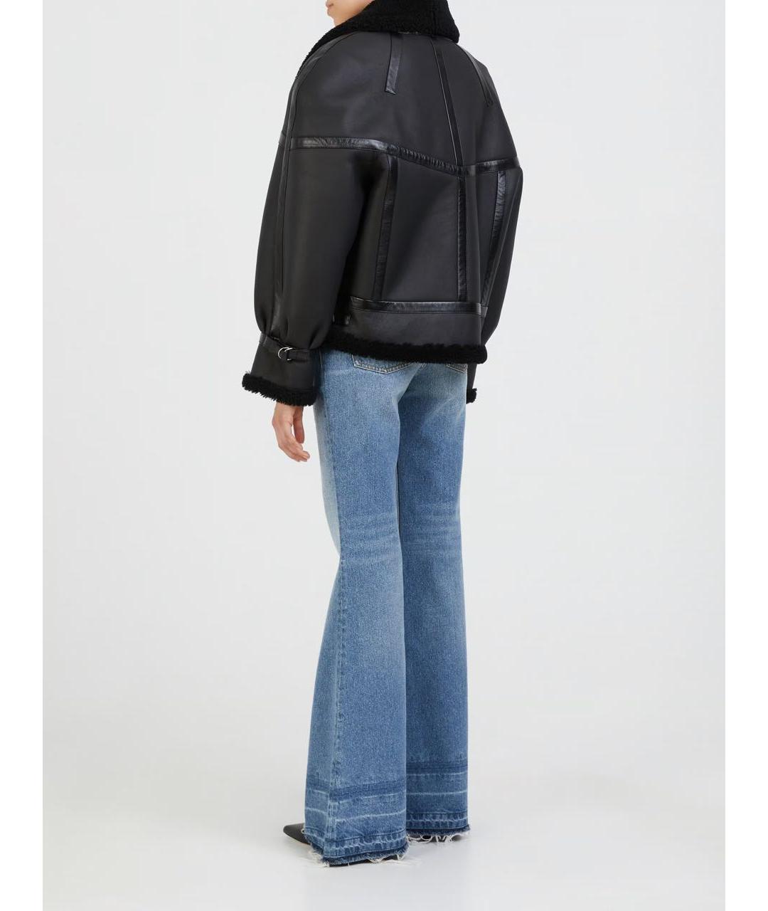SAINT LAURENT Черная кожаная дубленка, фото 3