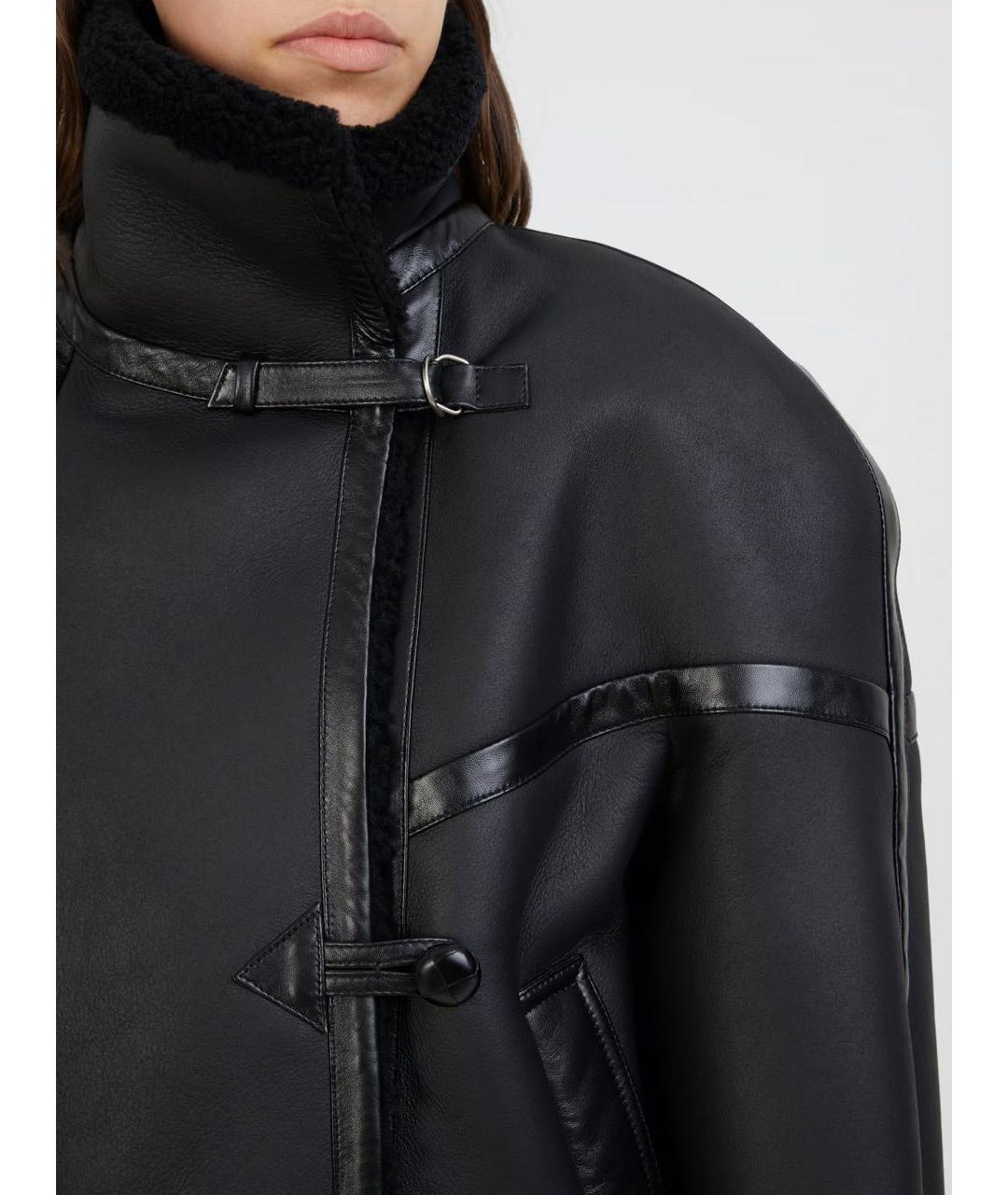 SAINT LAURENT Черная кожаная дубленка, фото 4
